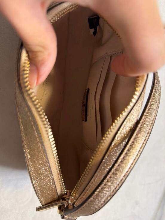 Kate Spade Glimmer Glitter Oval Camera Crossbody Bag in Gold - Picture 5 of 6